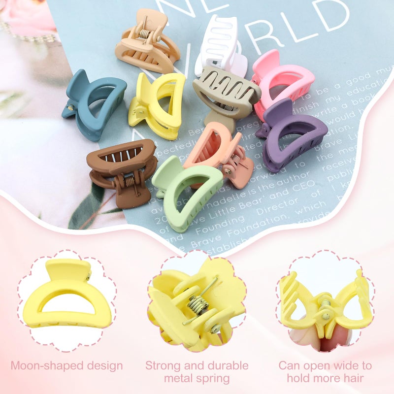 Dizila 100 Pieces Neutral Color 2.5cm/0.1" Small Non-slip Moon-shaped Plastic Hair Claws Clips Mini Hair Clamps Barrettes Hair Accessories for Women Girls Teens Kids Toddlers - Image 3